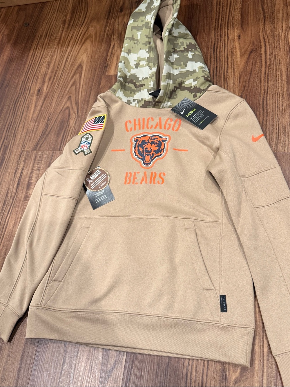 Nike Chicago Bears Salute To Service Hoodie Sweatshirt Youth Size M 10/12 $80